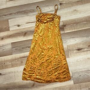 Gold Velvet Slip Dress